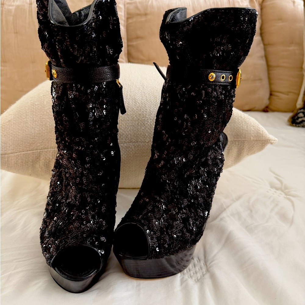 Louis Vuitton Sequin Booties.